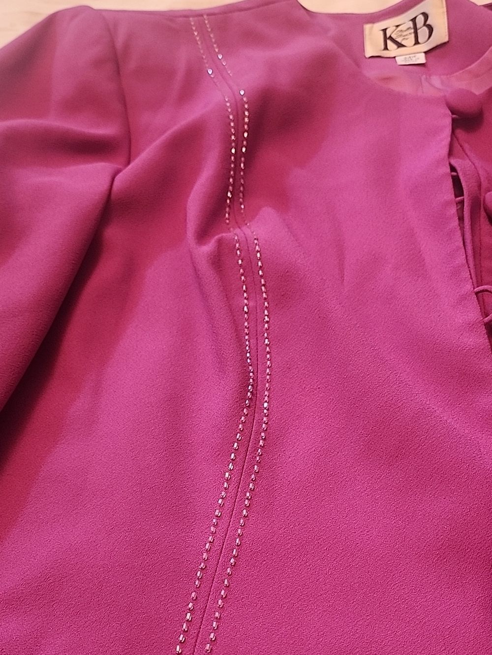 K&B Fuchsia Beaded Detail Blouse